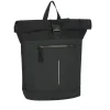 New Rebels Bruce New York Schwarz 21L Rolltop Rucksack Wasserabweisend Laptop 15.6"