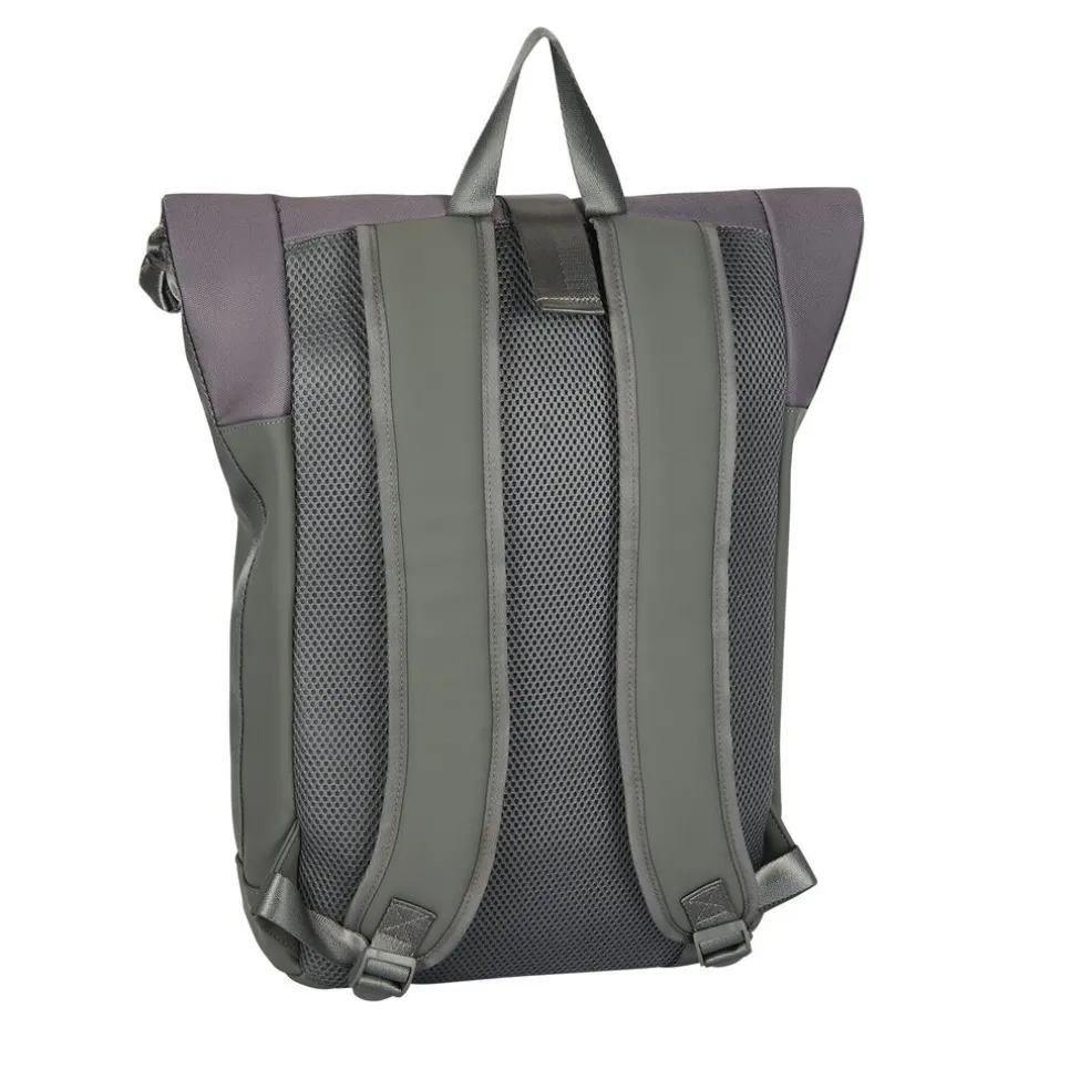 New Rebels Bruce New York Anthrazit 21L Rolltop Rucksack Wasserabweisend Laptop 15.6"