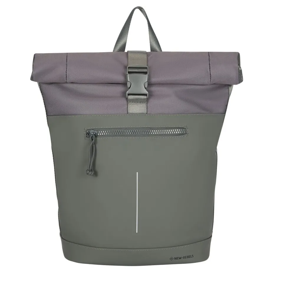 New Rebels Bruce New York Anthrazit 21L Rolltop Rucksack Wasserabweisend Laptop 15.6"