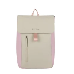 New Rebels Ceres Dothan Rosa Beige 15L Rucksack mit Klappe Wasserabweisend Laptop 15.6