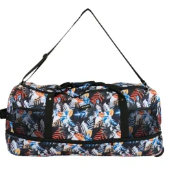 New Rebels Cranford Newark Flower Roll-Up Reisetasche mit 2 Rollen - 110L erweiterbare Tasche mit Griffen und Reißverschluss - leicht