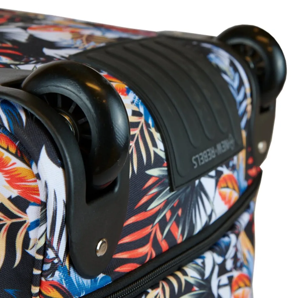 New Rebels Cranford Newark Flower Roll-Up Reisetasche mit 2 Rollen - 110L erweiterbare Tasche mit Griffen und Reißverschluss - leicht