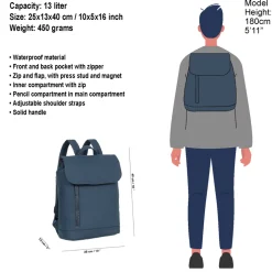 New Rebels Daley Washington Marineblau 10L Rucksack Wasserabweisend