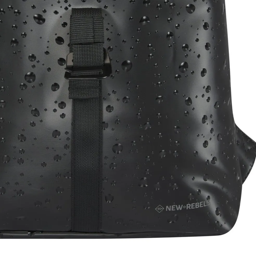 New Rebels Droplets Los Angeles Wasserabweisender Rucksack – 7l Rolltop – Modische Tasche Für Jedes Abenteuer – Wasserabweisender Rucksack Unisex - Black
