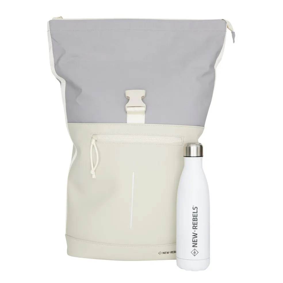 New Rebels Ferron New York Rolltop Rucksack 16L Beige