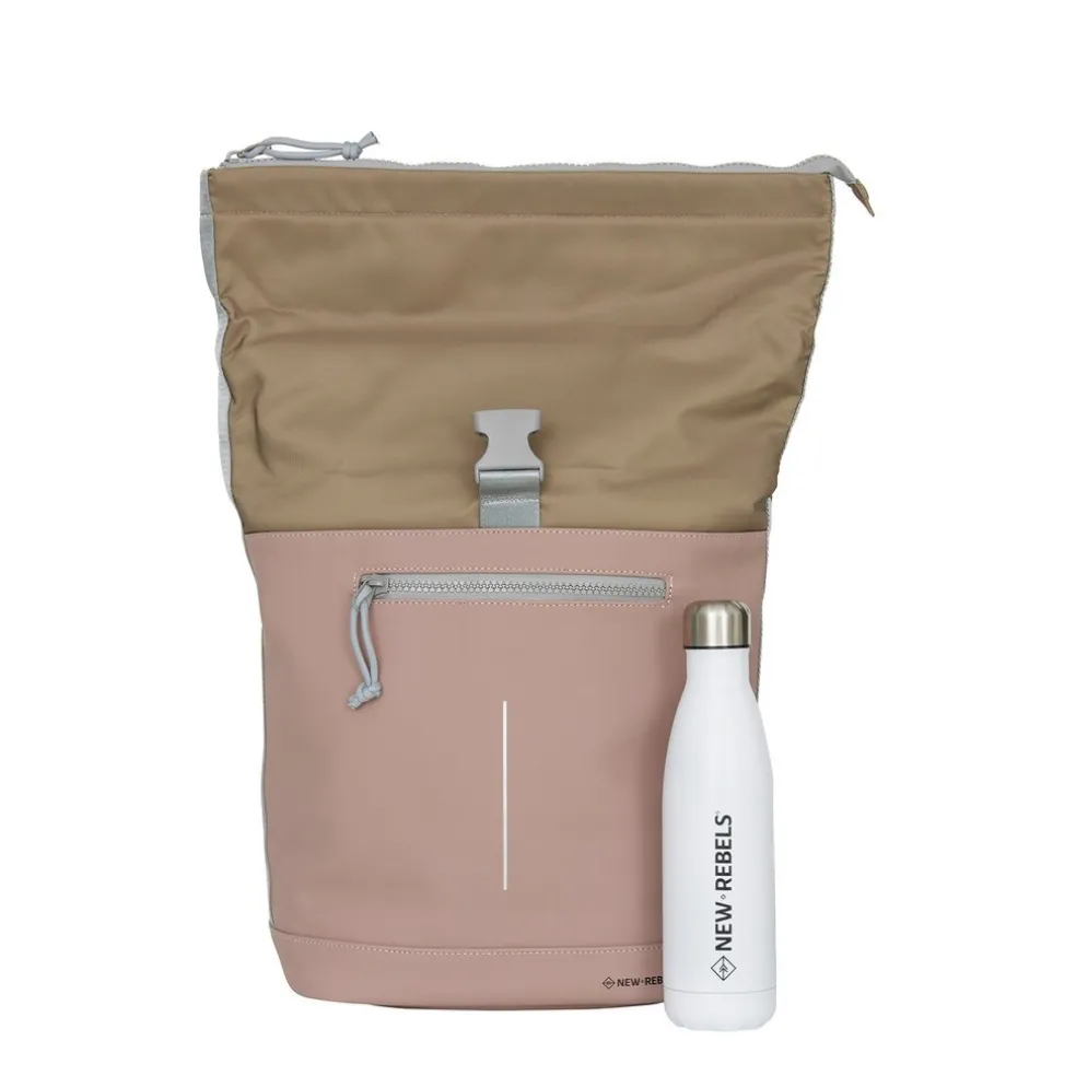 New Rebels Ferron New York Rolltop Rucksack 16L Altrosa