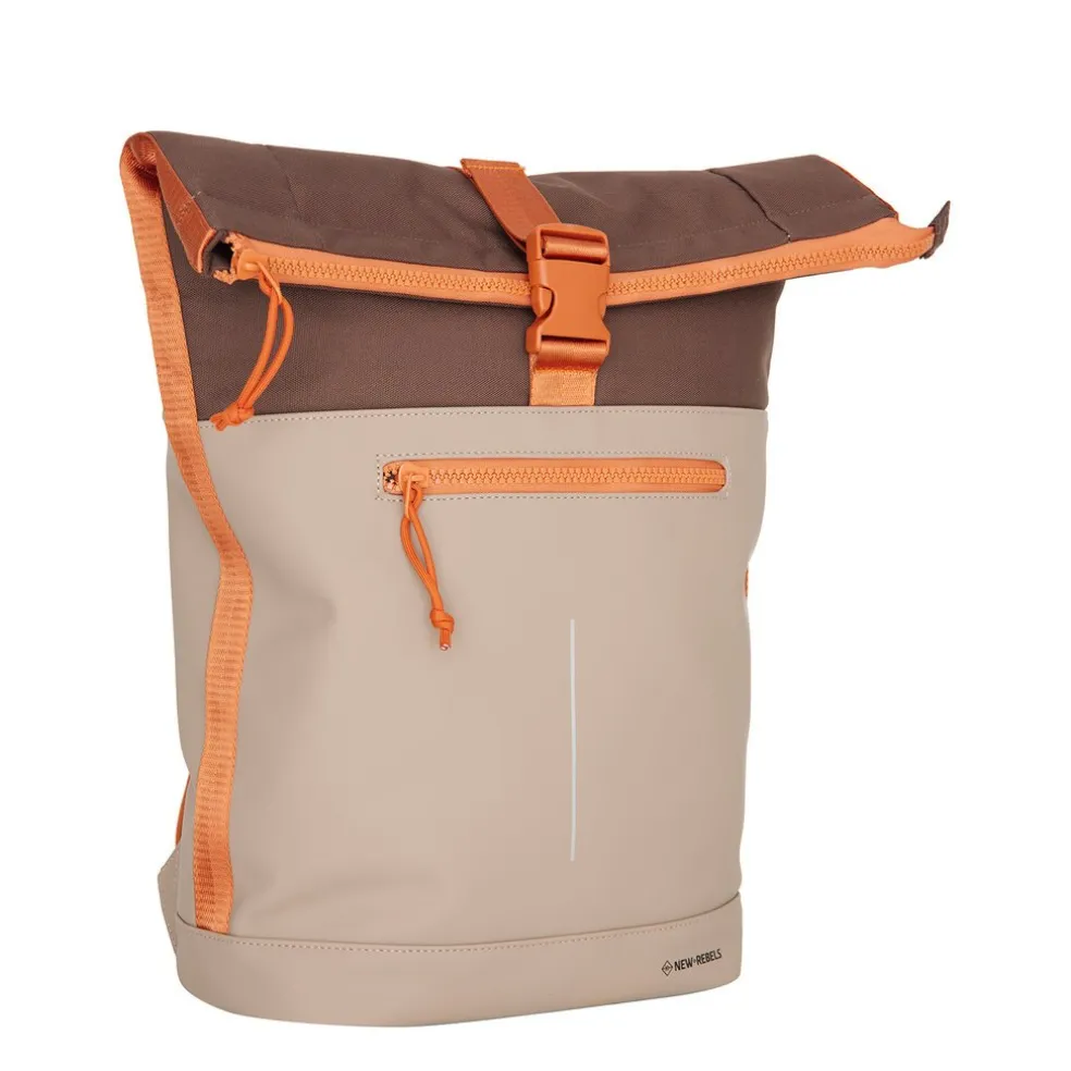 New Rebels Ferron New York Rolltop Rucksack 16L Coffee