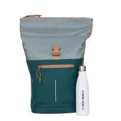 New Rebels Ferron New York Rolltop Rucksack 16L Petrol