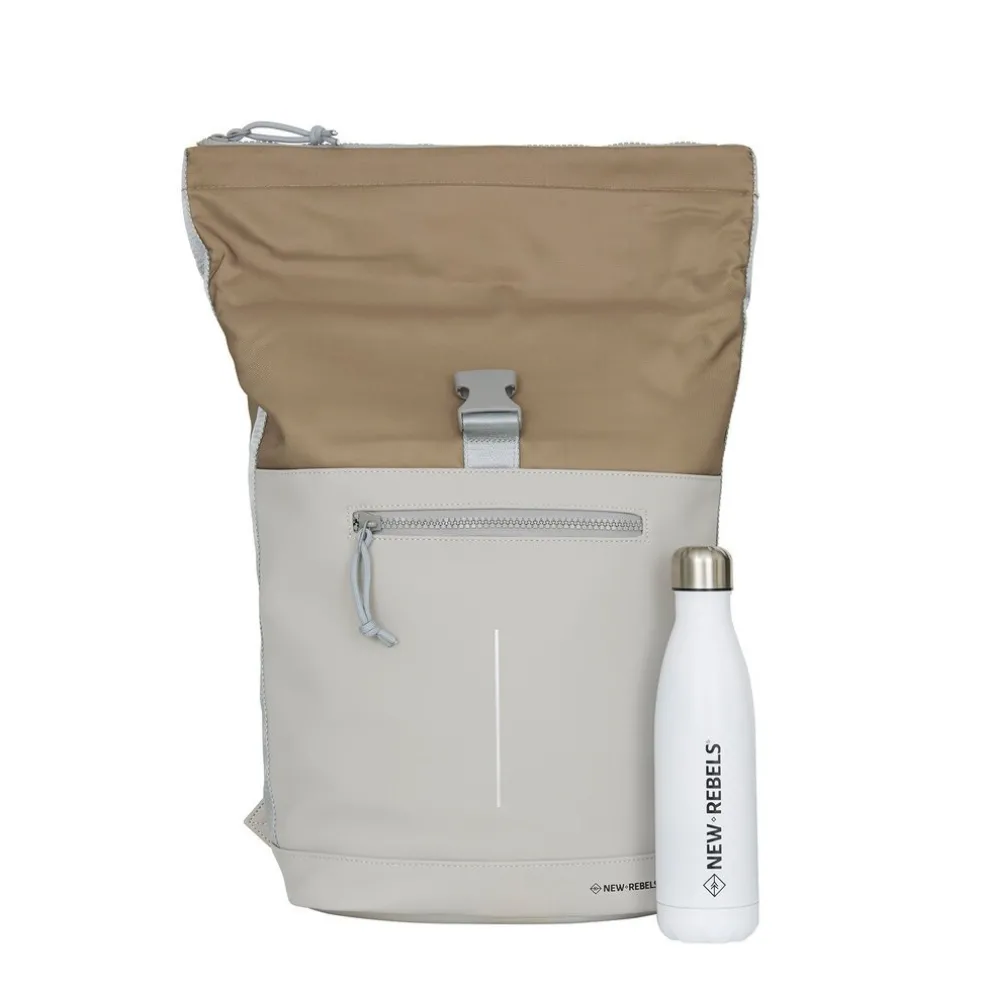 New Rebels Ferron New York Rolltop Rugzak 16L Grau