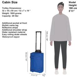New Rebels Harper Laredo Kobaltblau 29L On Board Trolley Wasserabweisend