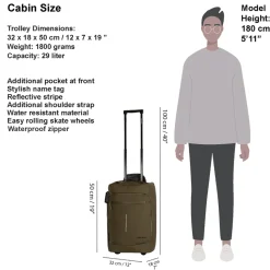 New Rebels Harper Laredo Olivgrün 29L On Board Trolley Wasserabweisend