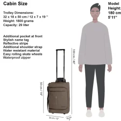 New Rebels Harper Laredo Taupe 29L On Board Trolley Wasserabweisend