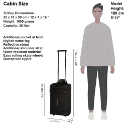 New Rebels Harper Laredo Schwarz 29L On Board Trolley Wasserabweisend