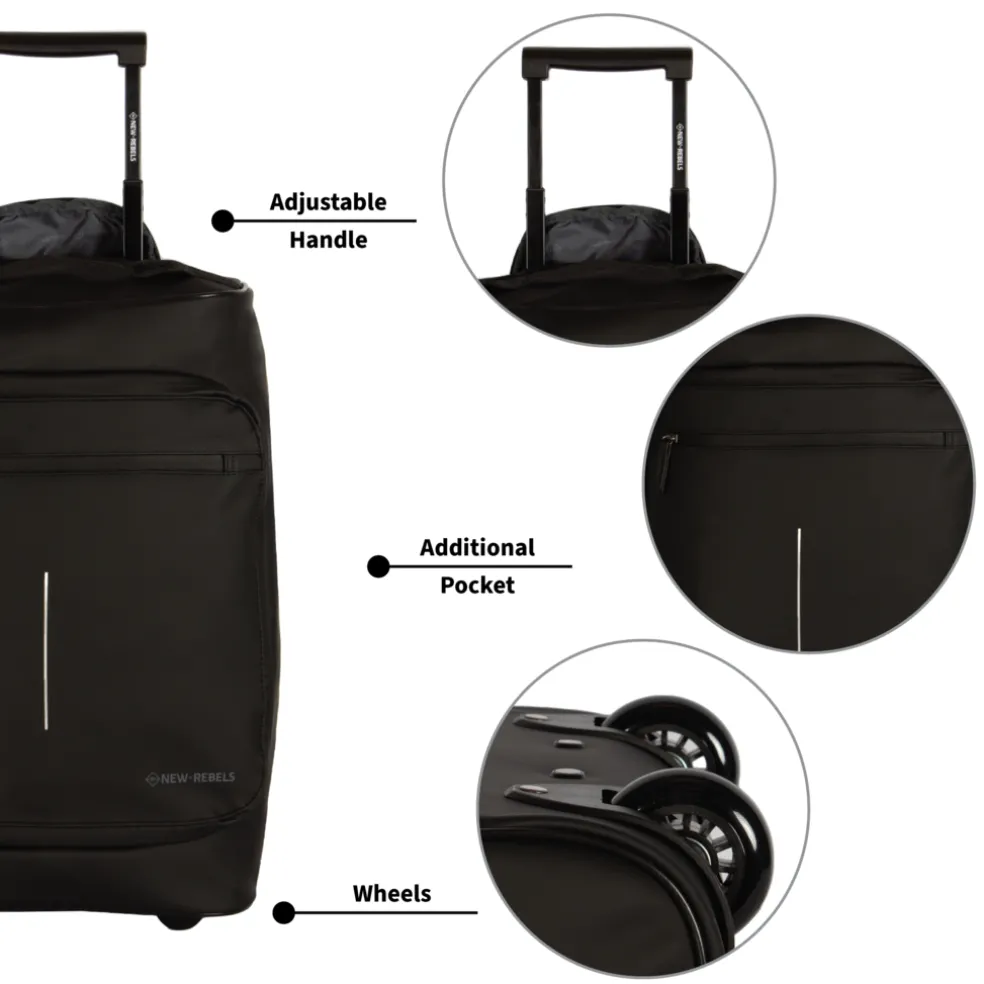 New Rebels Harper Laredo Schwarz 29L On Board Trolley Wasserabweisend