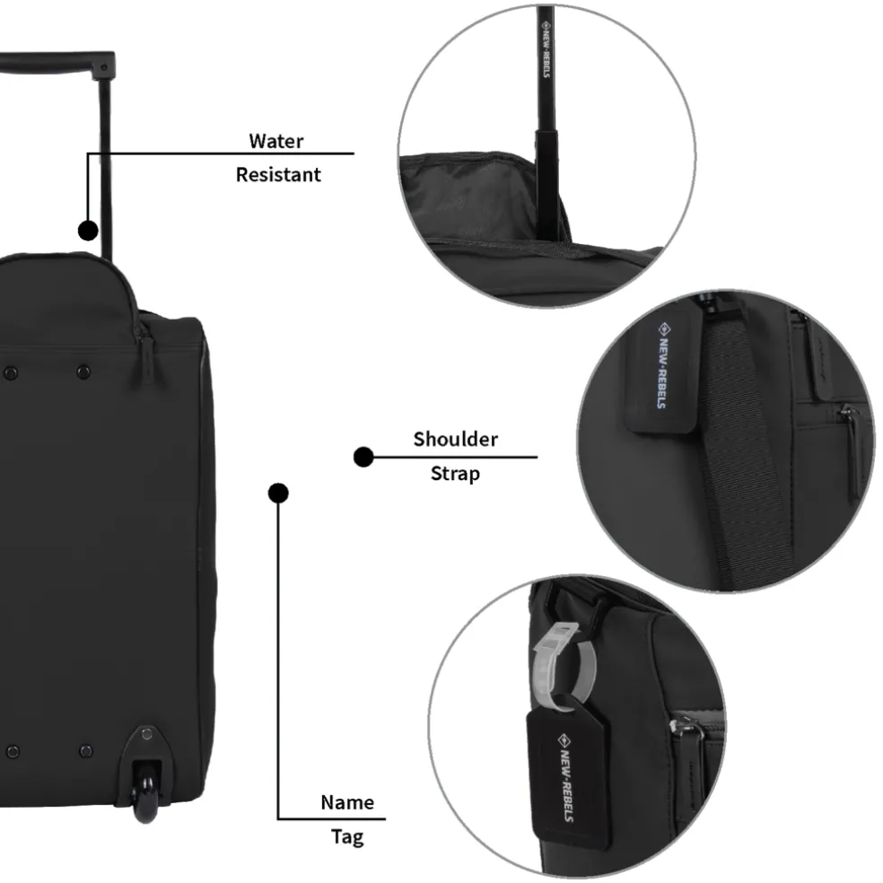 New Rebels Harper Laredo Schwarz 29L On Board Trolley Wasserabweisend