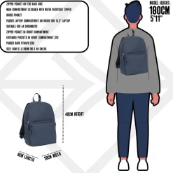 New Rebels Harper Providence Marineblau 12L Rucksack Wasserabweisend Laptop 11.6