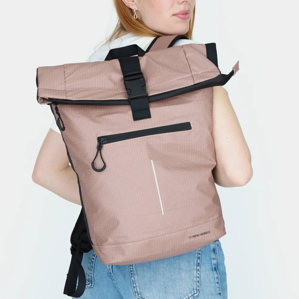New Rebels Hugo New York 17L Wasserdichter Rolltop-Rucksack Altrosa
