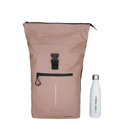 New Rebels Hugo New York 17L Wasserdichter Rolltop-Rucksack Altrosa