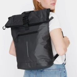 New Rebels Hugo New York 17L Wasserdichter Rolltop-Rucksack Schwarz