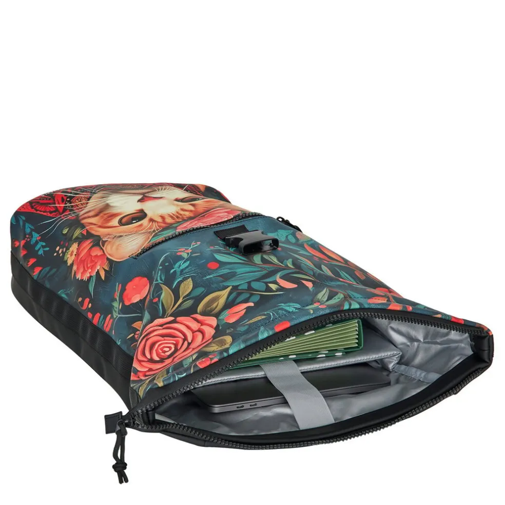 New Rebels Mart Art New York Catface 21L Rucksack Rolltop wasserabweisend Laptop 15,6“