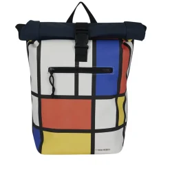 New Rebels Mart Art New York Mondrian 21L Rucksack Rolltop Wasserabweisend Laptop 15.6