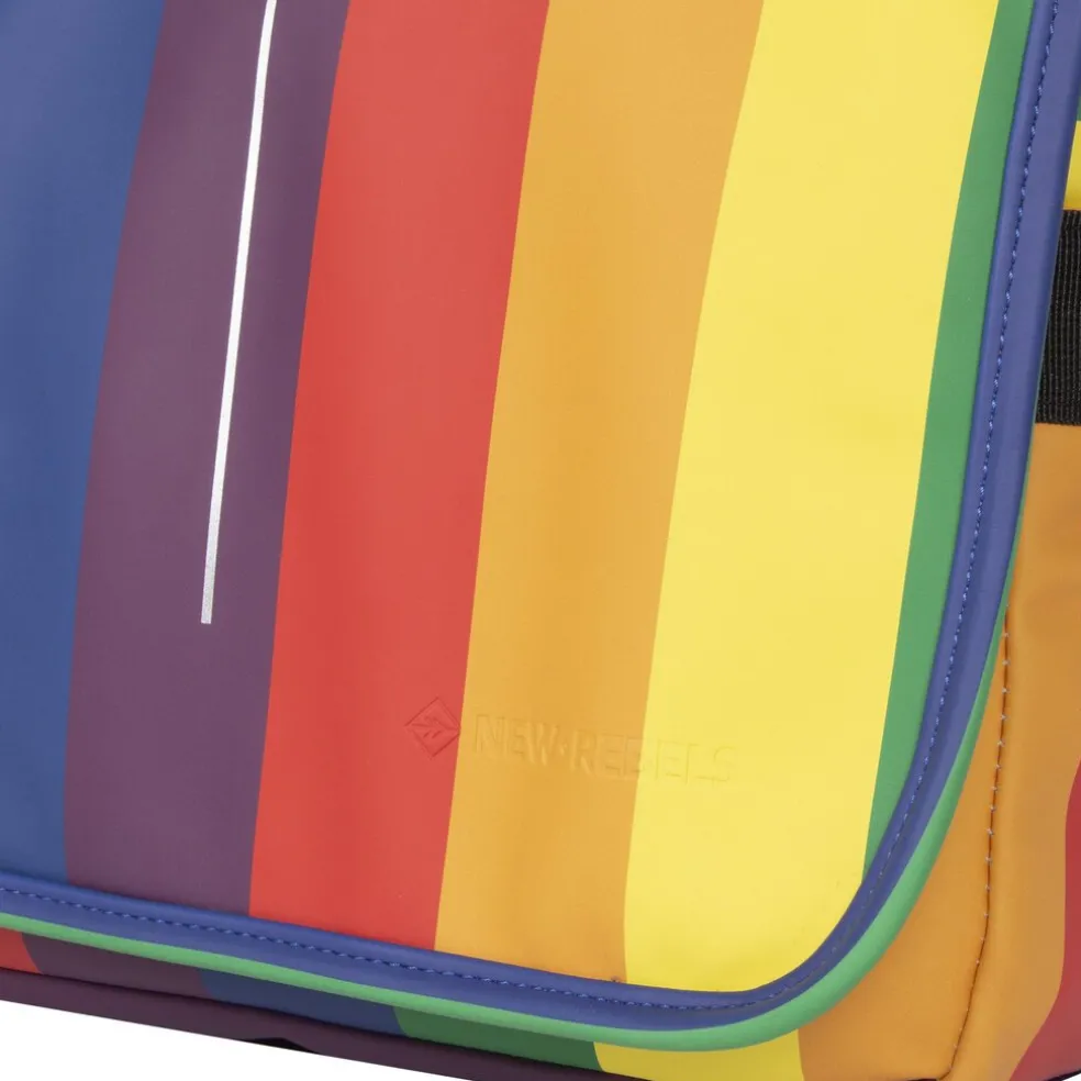 New Rebels Mart Bronx Regenbogen 8L A4 Umhängetasche mit Überschlag Wasserabweisend