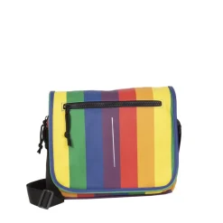 New Rebels Mart Bronx Regenbogen 8L A4 Umhängetasche mit Überschlag Wasserabweisend