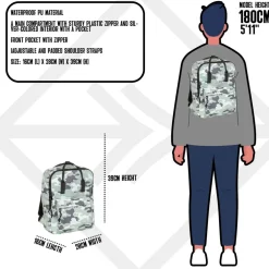 New Rebels Mart Chicago Camouflage Mint 17L Rucksack Wasserabweisend Laptop 13