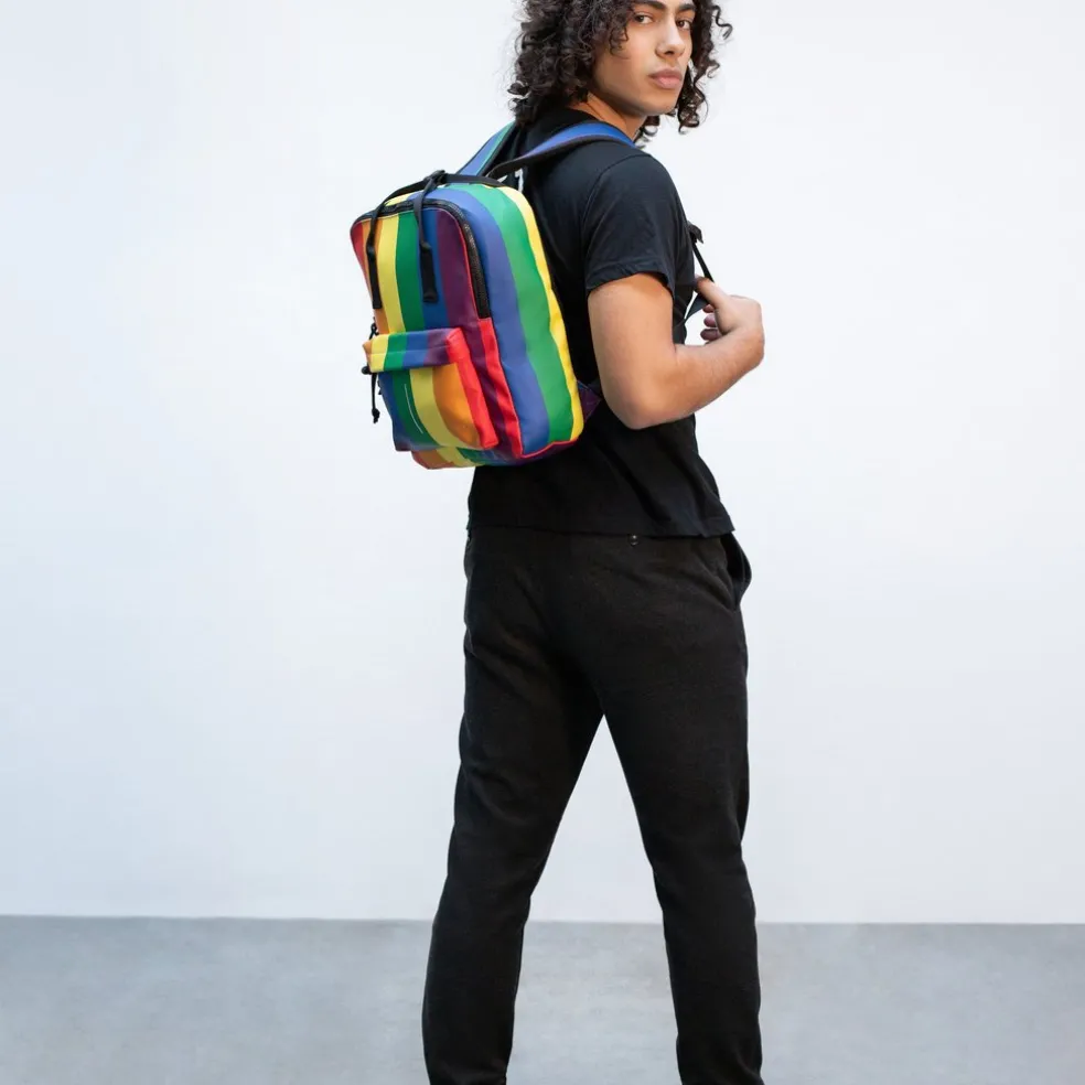 New Rebels Mart Chicago 18L Regenbogen Rucksack Wasserabweisend Laptop 13"