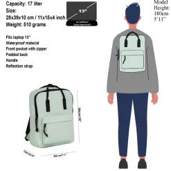 New Rebels Mart Chicago Mint 17L Backpack Water Repellent Laptop 13