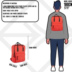 New Rebels Mart Chicago Rot 17L Rucksack Wasserabweisend Laptop 13