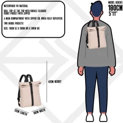 New Rebels Mart Los Angeles Soft Rosa 7L Rolltop Rucksack Wasserabweisend