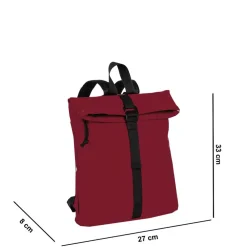 New Rebels Mart Los Angeles Burgundy 7L Rolltop Rucksack Wasserabweisend