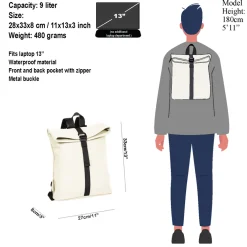 New Rebels Mart Los Angeles Off Weiß 7L Rolltop Rucksack Wasserabweisend