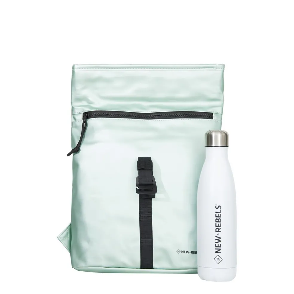 New Rebels Mart Los Angeles Metallic Hellgrün 7L Rolltop Rucksack Wasserabweisend
