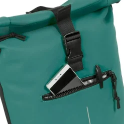New Rebels Mart New York Petrol 21L Rucksack Rolltop Wasserabweisend Laptop 15.6