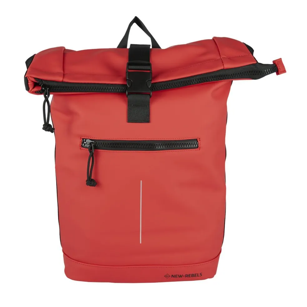 New Rebels Mart New York Rot 21L Rucksack Rolltop Wasserabweisend Laptop 15.6"