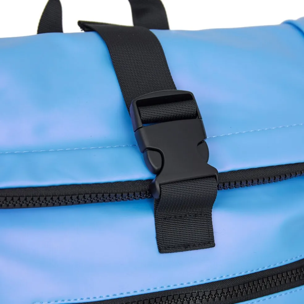 New Rebels Mart New York Metallic Helllila 21L Rucksack Rolltop Wasserabweisend Laptop 15.6"