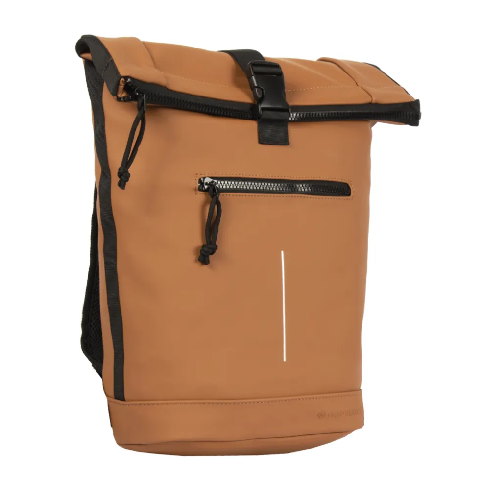 New Rebels Mart New York Cognac 21L Rucksack Rolltop Wasserabweisend Laptop 15.6"