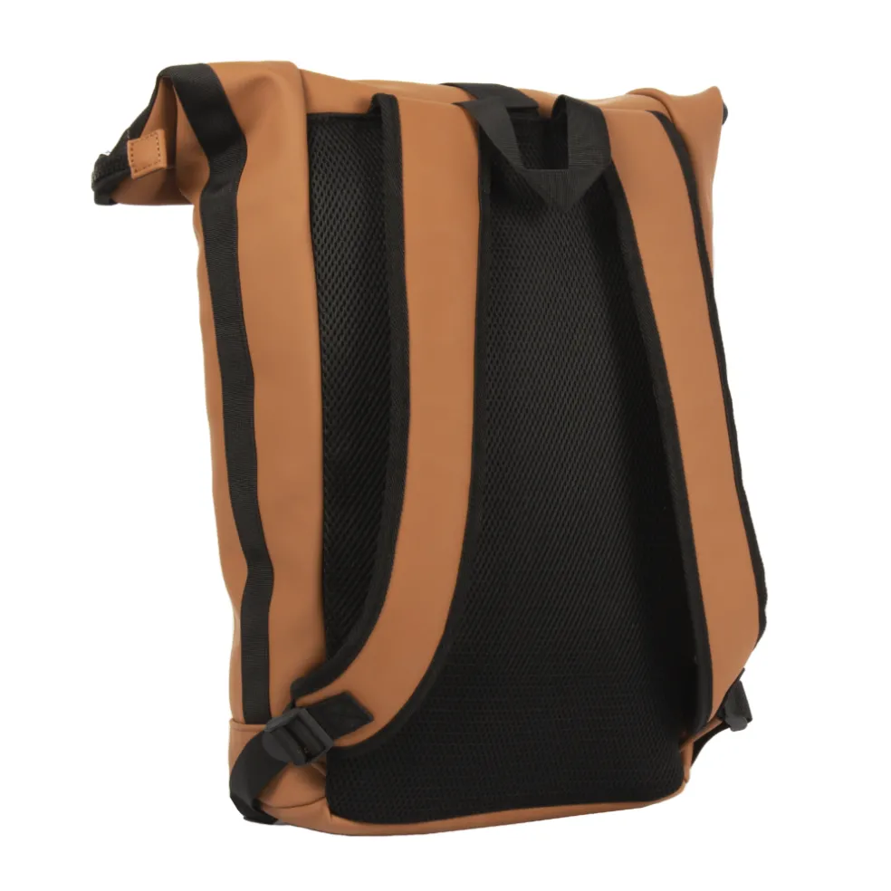 New Rebels Mart New York Cognac 21L Rucksack Rolltop Wasserabweisend Laptop 15.6"