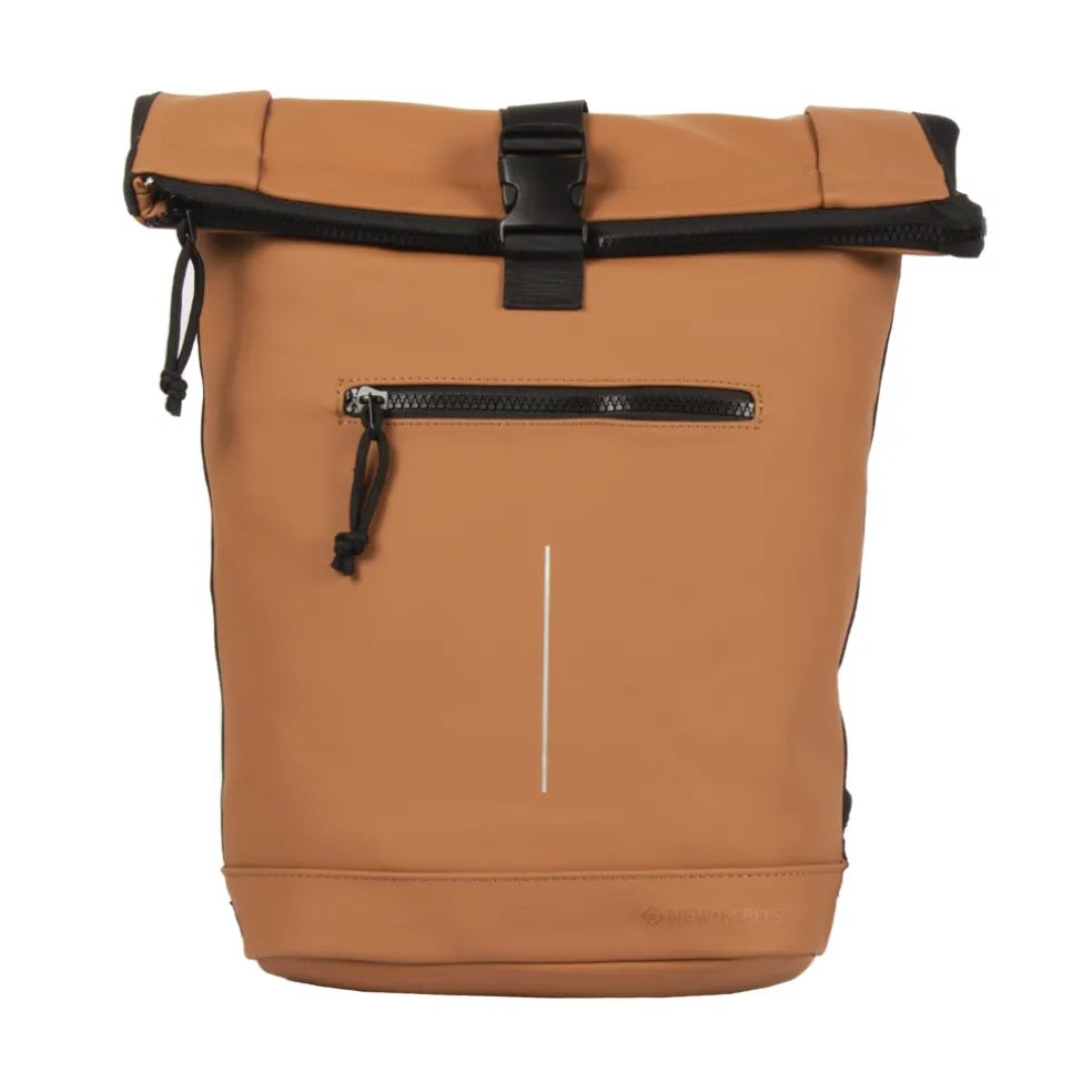 New Rebels Mart New York Cognac 21L Rucksack Rolltop Wasserabweisend Laptop 15.6"