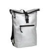 New Rebels Mart New York Metallic Silber 21L Rucksack Rolltop Wasserabweisend Laptop 15.6"