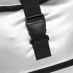 New Rebels Mart New York Metallic Silber 21L Rucksack Rolltop Wasserabweisend Laptop 15.6