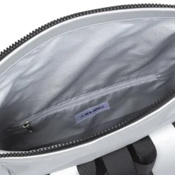 New Rebels Mart New York Metallic Silber 21L Rucksack Rolltop Wasserabweisend Laptop 15.6