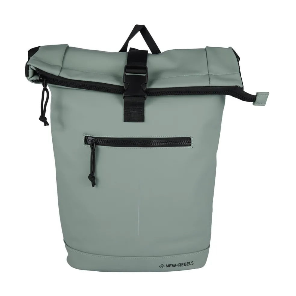 New Rebels Mart New York Salie Grün 21L Rucksack Rolltop Wasserabweisend Laptop 15.6"