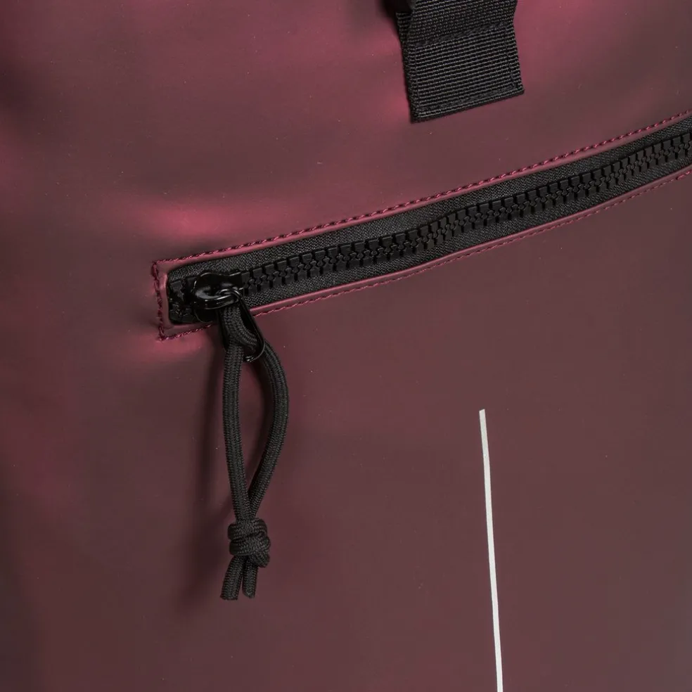 New Rebels Mart New York Metallic Burgundy 21L Rucksack Rolltop Wasserabweisend Laptop 15.6"