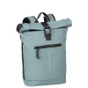 New Rebels Mart New York Soft Blau 21L Rucksack Rolltop Wasserabweisend Laptop 15.6"