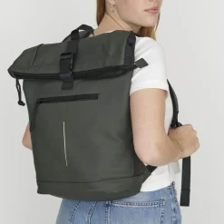 New Rebels Mart New York Nachtgrün 21L Rucksack Rolltop Wasserabweisend Laptop 15.6"
