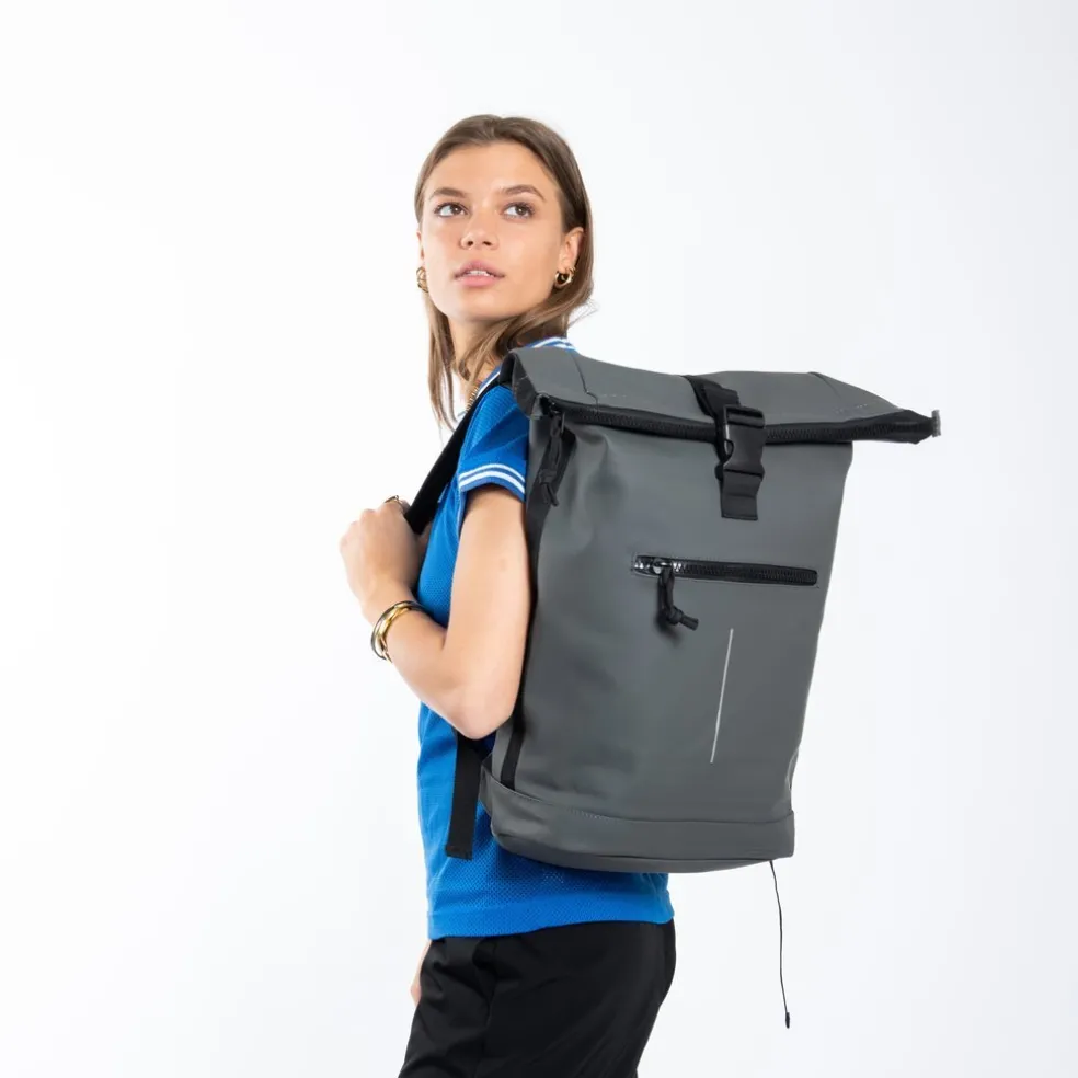 New Rebels Mart New York Marineblau 21L Rucksack Rolltop Wasserabweisend Laptop 15.6"