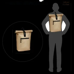 New Rebels Mart New York Metallic Gold 21L Rucksack Rolltop Wasserabweisend Laptop 15.6